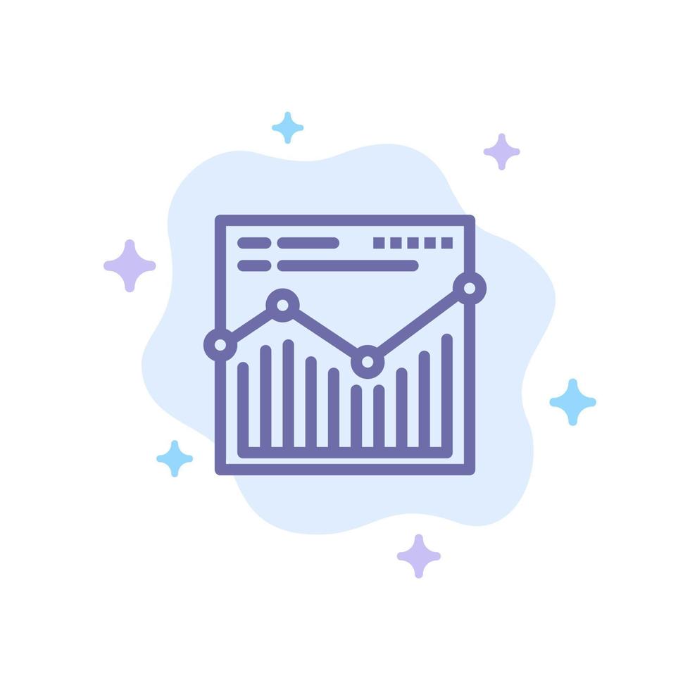 rapport de site Web d'analyse icône bleue sur fond de nuage abstrait vecteur