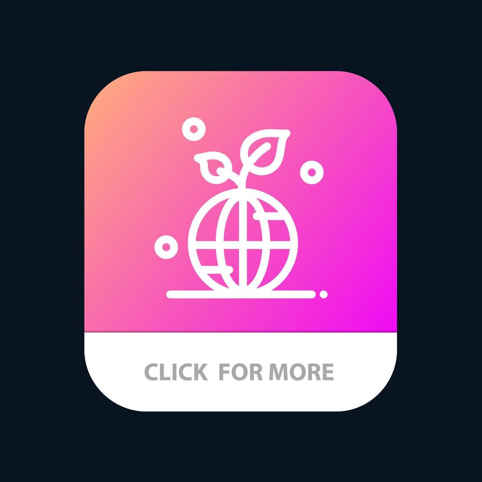 terre planète verte sauver le monde bouton d'application mobile version de ligne android et ios vecteur