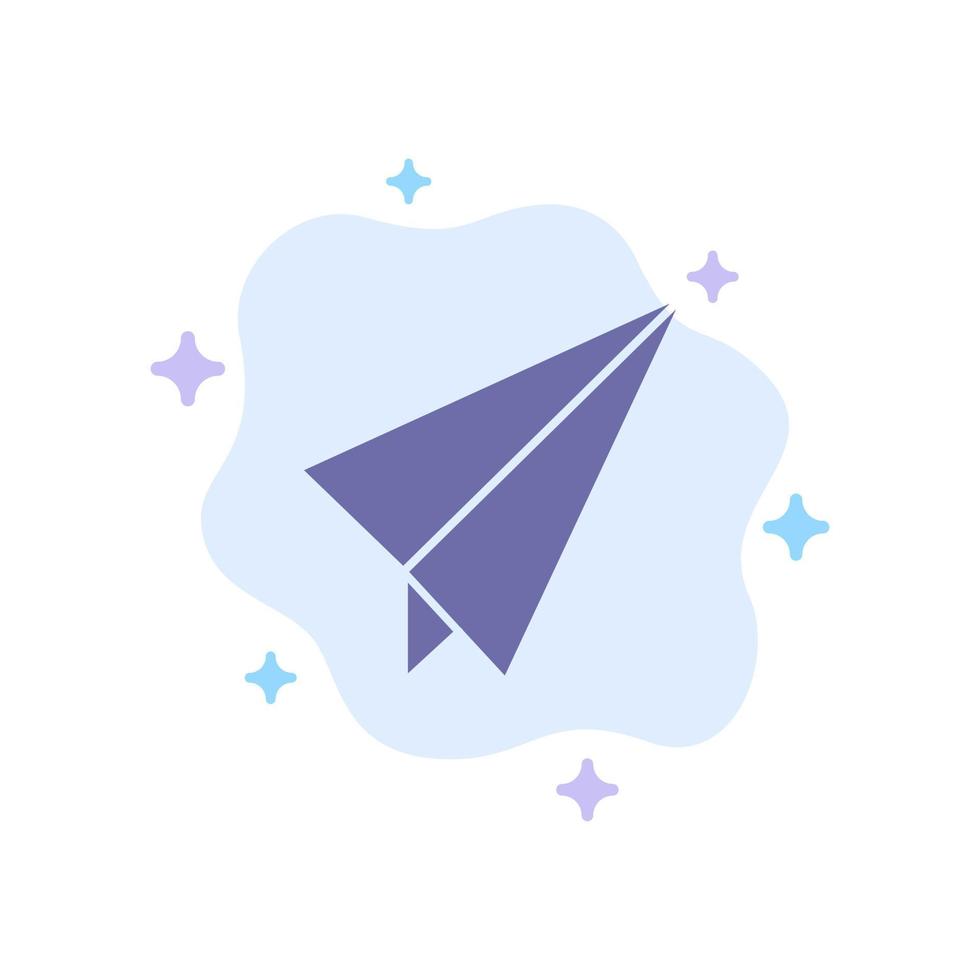 papier papier avion avion bleu icône sur fond de nuage abstrait vecteur