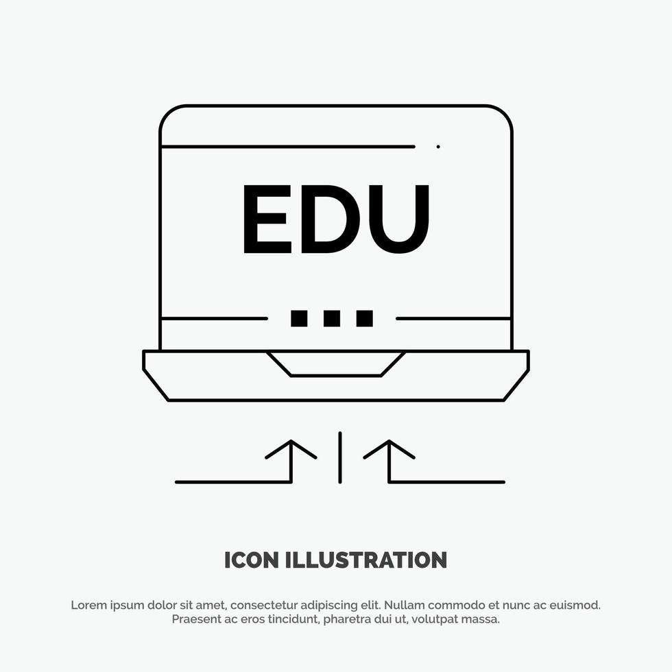 ordinateur portable matériel flèche éducation vecteur ligne icône