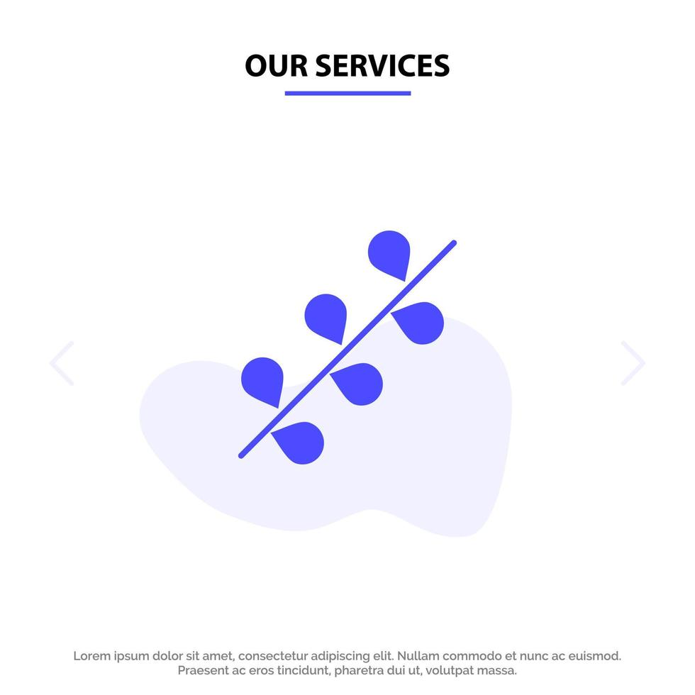 nos services chaton pâques vacances printemps solide glyphe icône modèle de carte web vecteur