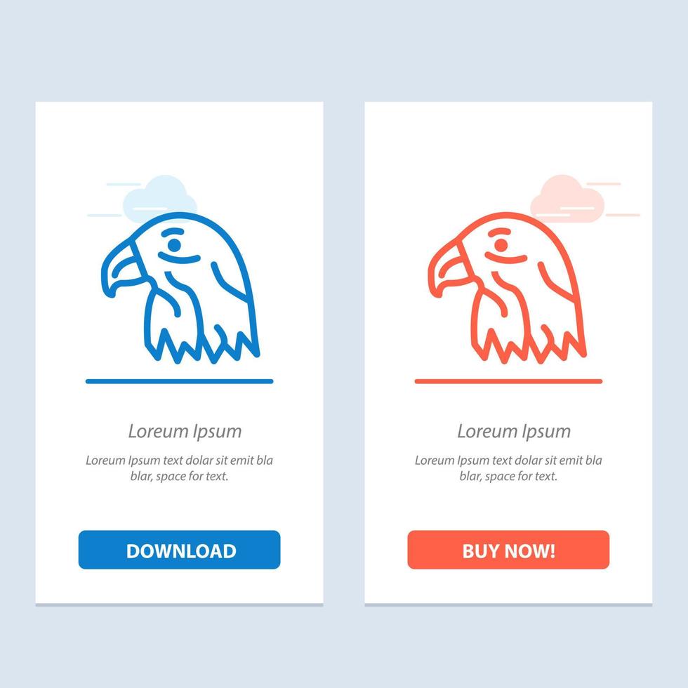 animal oiseau aigle usa bleu et rouge télécharger et acheter maintenant modèle de carte de widget web vecteur
