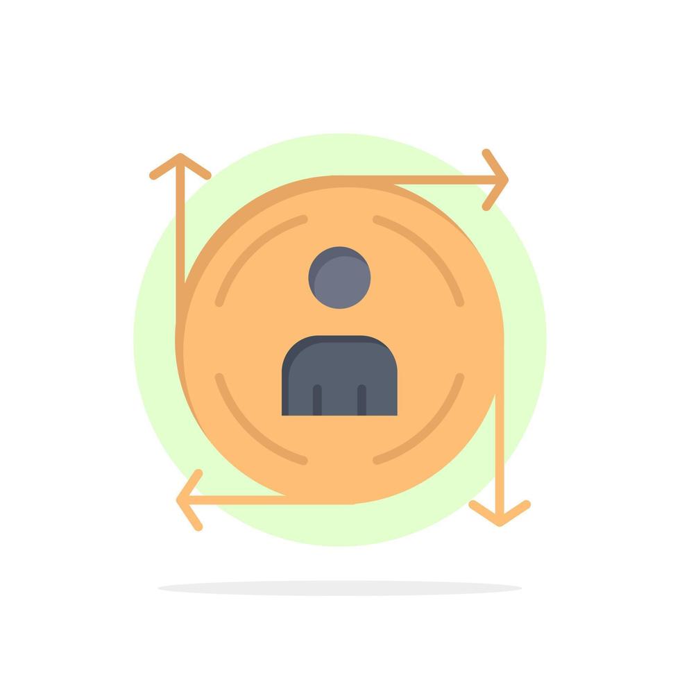 icône de couleur plate de fond de cercle abstrait de chemin de flèche de prédication d'utilisateur vecteur