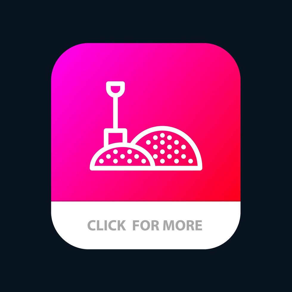 outils de pelle de construction bouton d'application mobile version de ligne android et ios vecteur