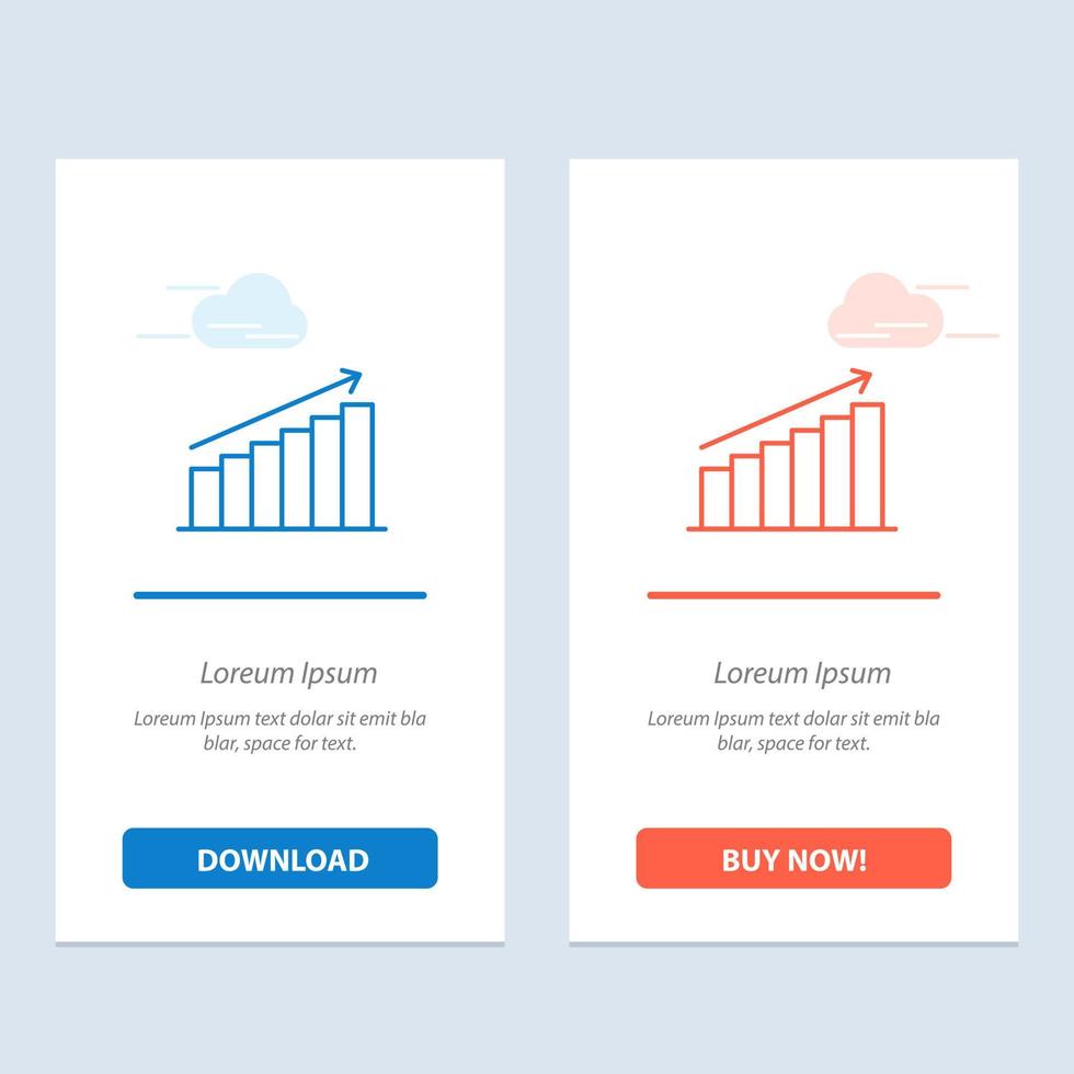 tableau d'analyse analytique graphique d'entreprise statistiques du marché bleu et rouge télécharger et acheter maintenant modèle de carte de widget web vecteur