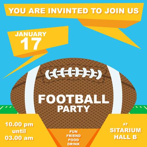 Invitation à une fête de football vecteur