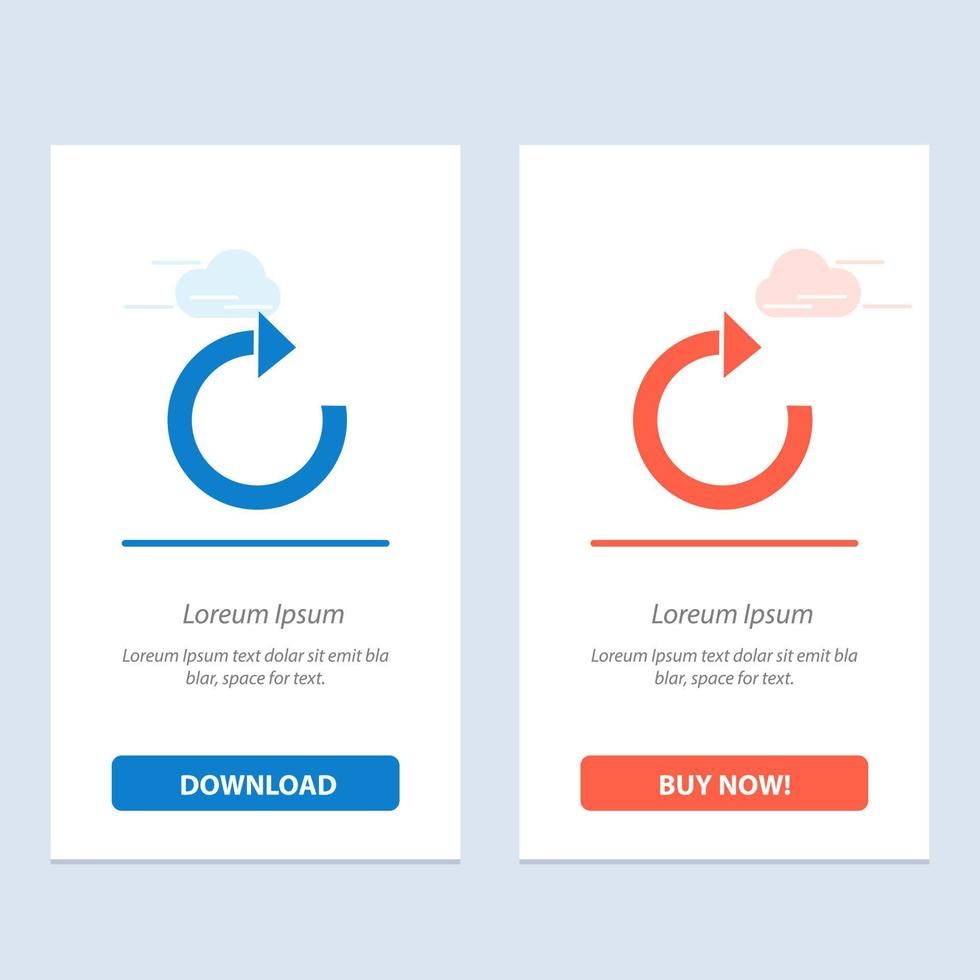 flèche restaurer rafraîchir bleu et rouge télécharger et acheter maintenant le modèle de carte de widget web vecteur