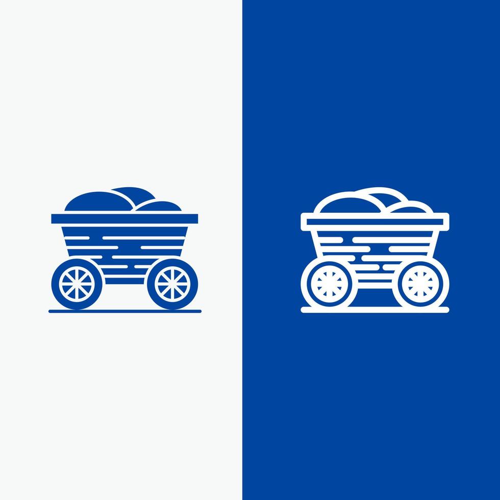 chariot chariot nourriture bangladesh ligne et glyphe icône solide bannière bleue ligne et glyphe icône solide bannière bleue vecteur