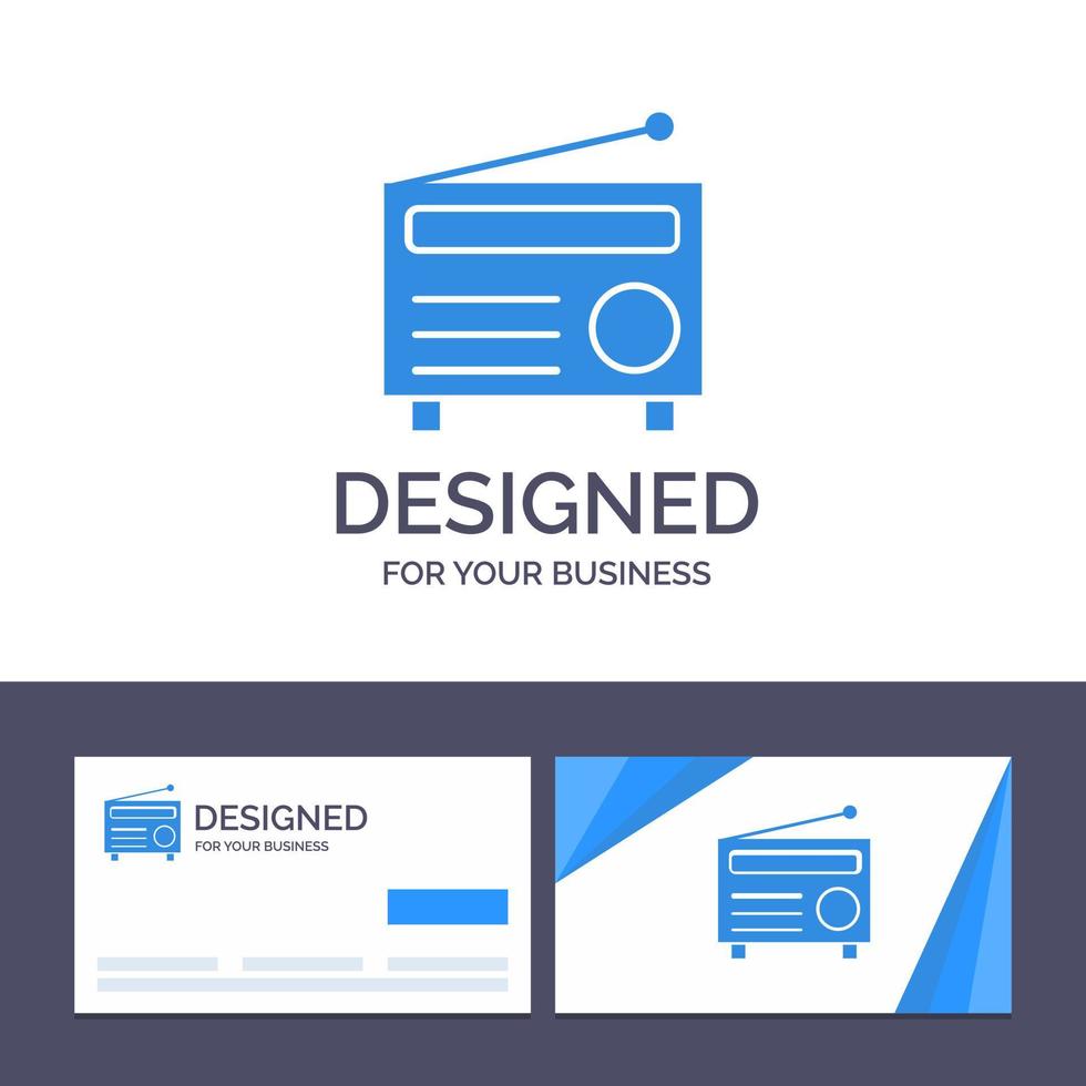carte de visite créative et modèle de logo radio fm audio média illustration vectorielle vecteur