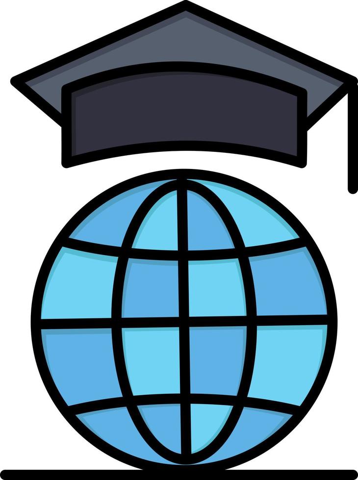 globe internet graduation en ligne plat couleur icône vecteur icône modèle de bannière