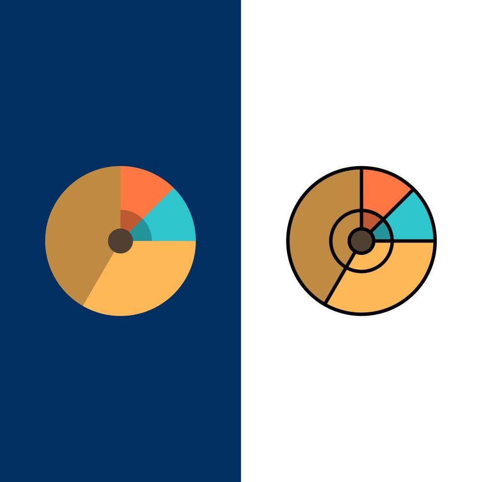 camembert business chart diagramme finance graphique statistiques icônes plat et ligne rempli icône ensemble vecteur fond bleu