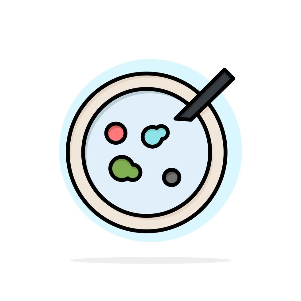 analyse de la boîte de pétri icône de couleur plate de fond de cercle abstrait médical vecteur