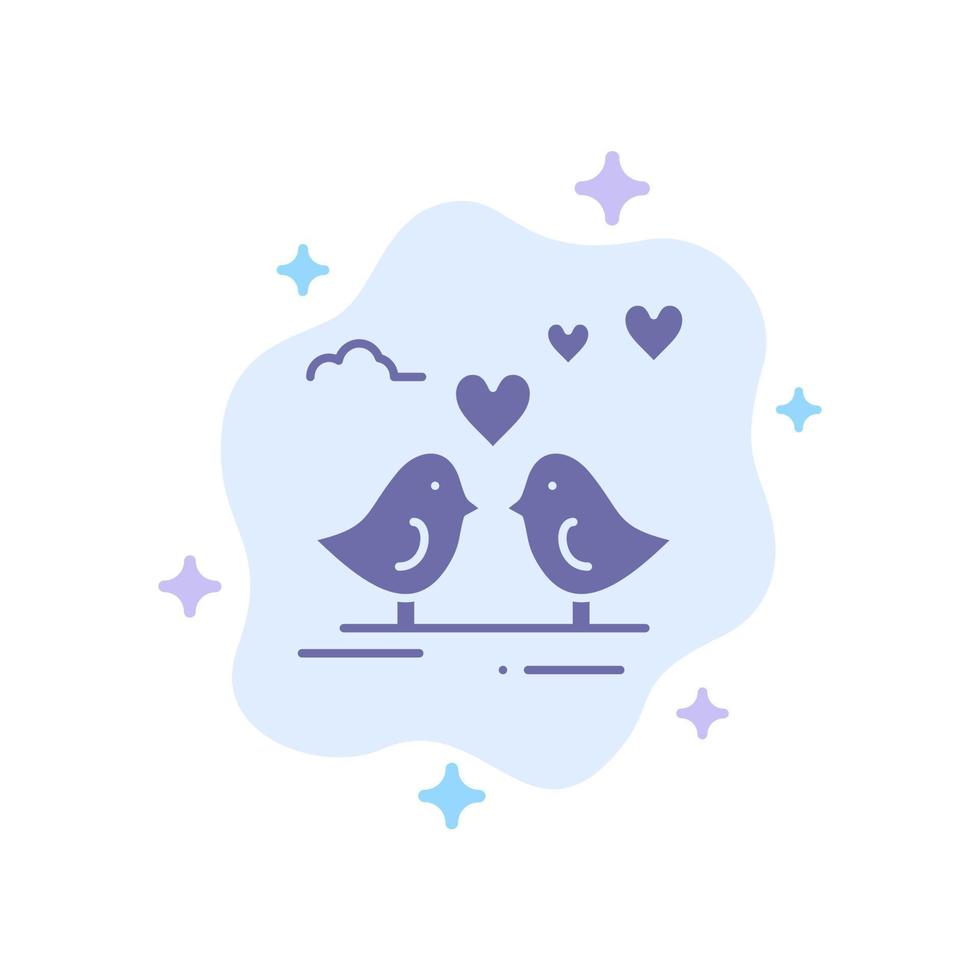 mariée amour mariage coeur bleu icône sur fond de nuage abstrait vecteur