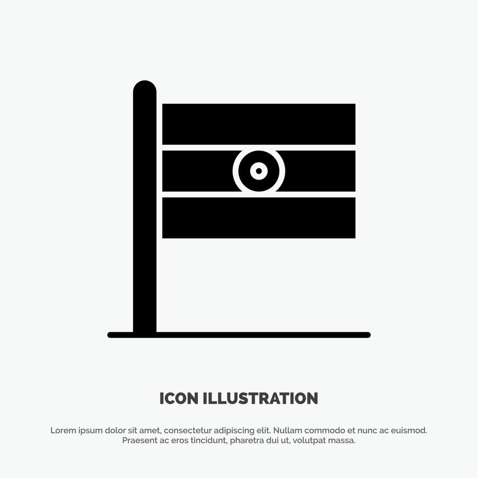 drapeau indien signe jour solide glyphe icône vecteur
