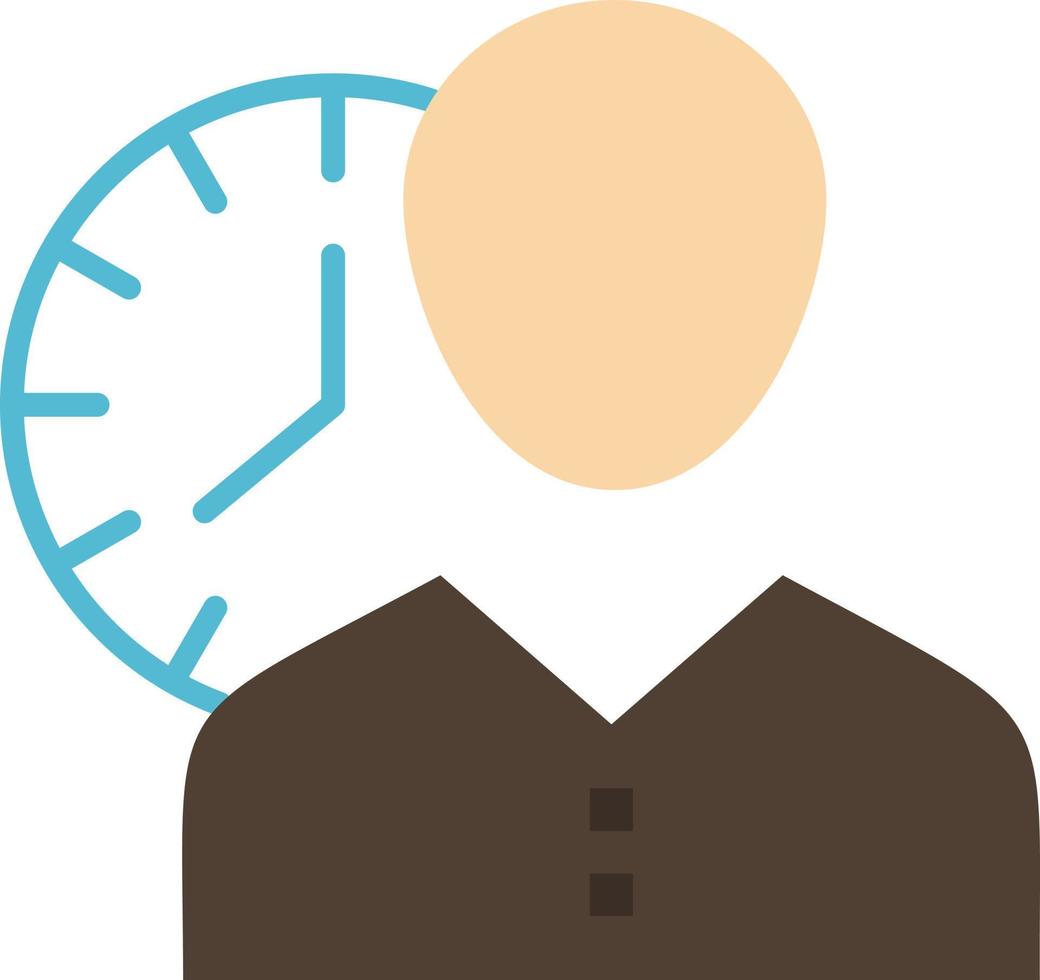 horloge heures homme horaire personnel temps chronométrage utilisateur plat couleur icône vecteur icône modèle de bannière