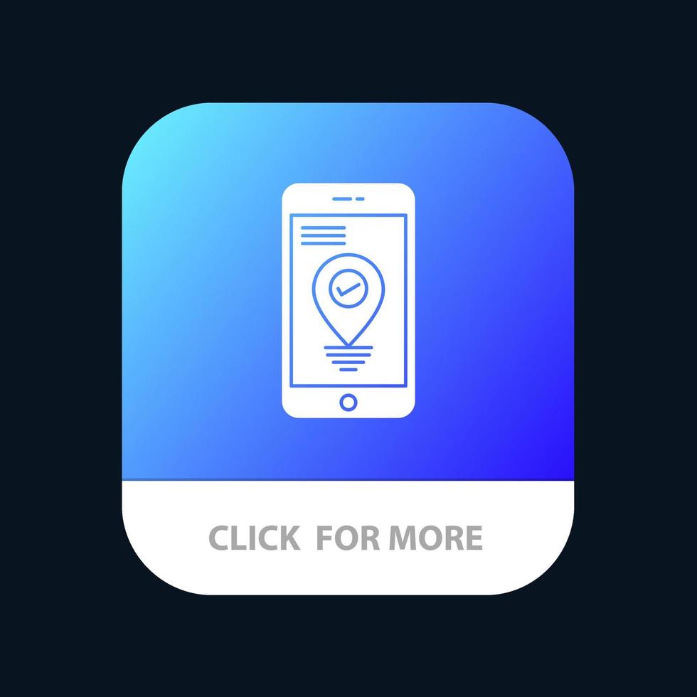 pointeur de localisation de navigation smartphone bouton d'application mobile version de glyphe android et ios vecteur