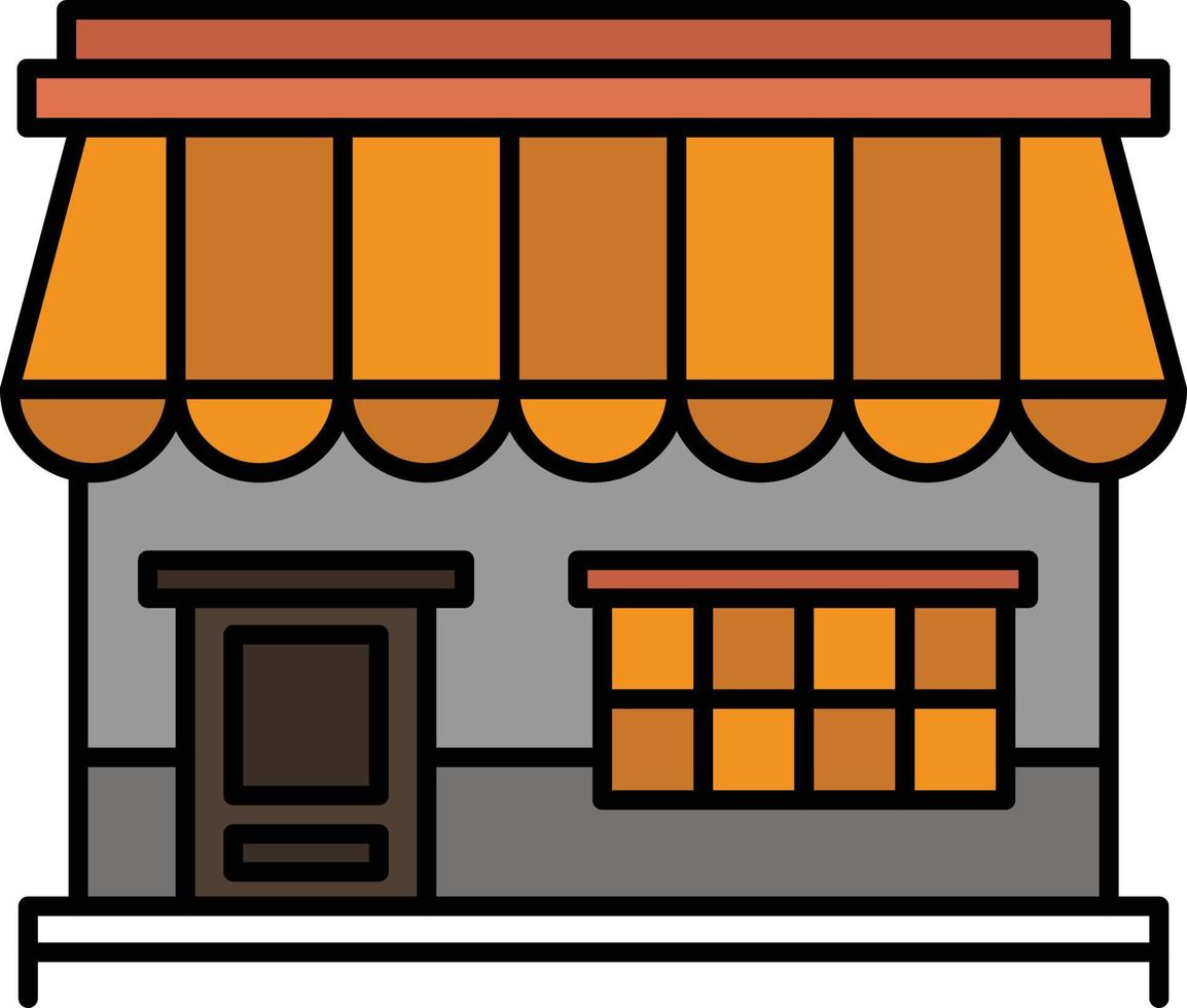 boutique en ligne marché magasin bâtiment plat couleur icône vecteur icône modèle de bannière