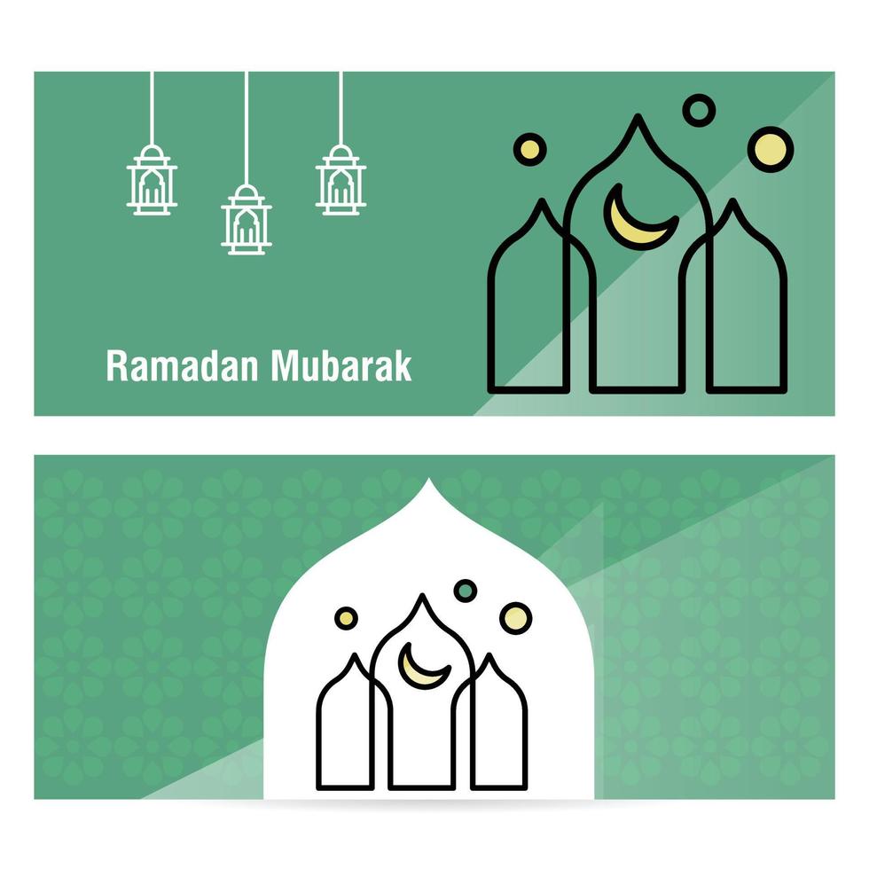 bannière de concept ramadan kareem avec des motifs islamiques vecteur