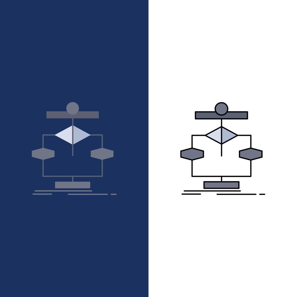 algorithme graphique données diagramme flux plat couleur icône vecteur