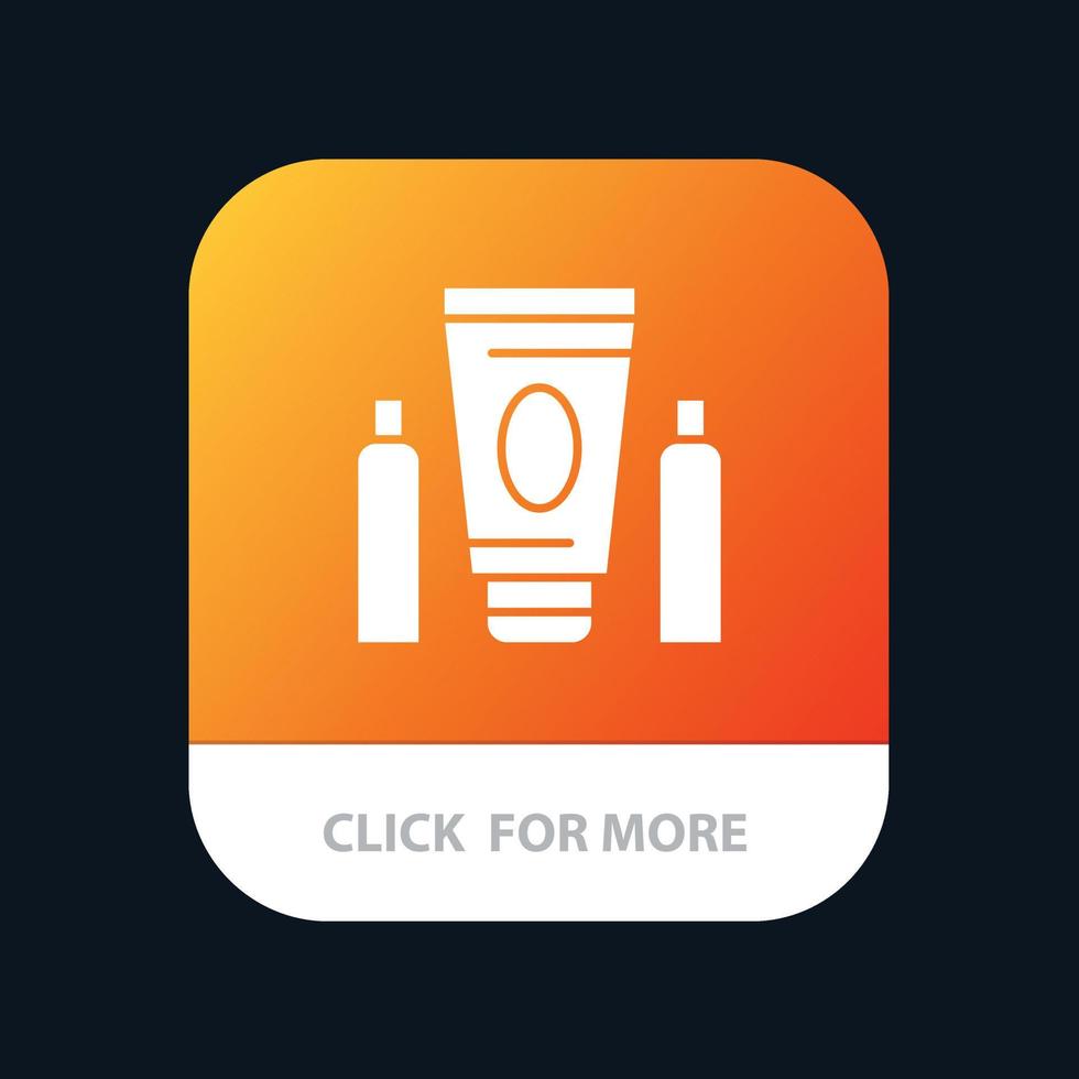 crème de sport bouton d'application mobile de soins de santé version de glyphe android et ios vecteur
