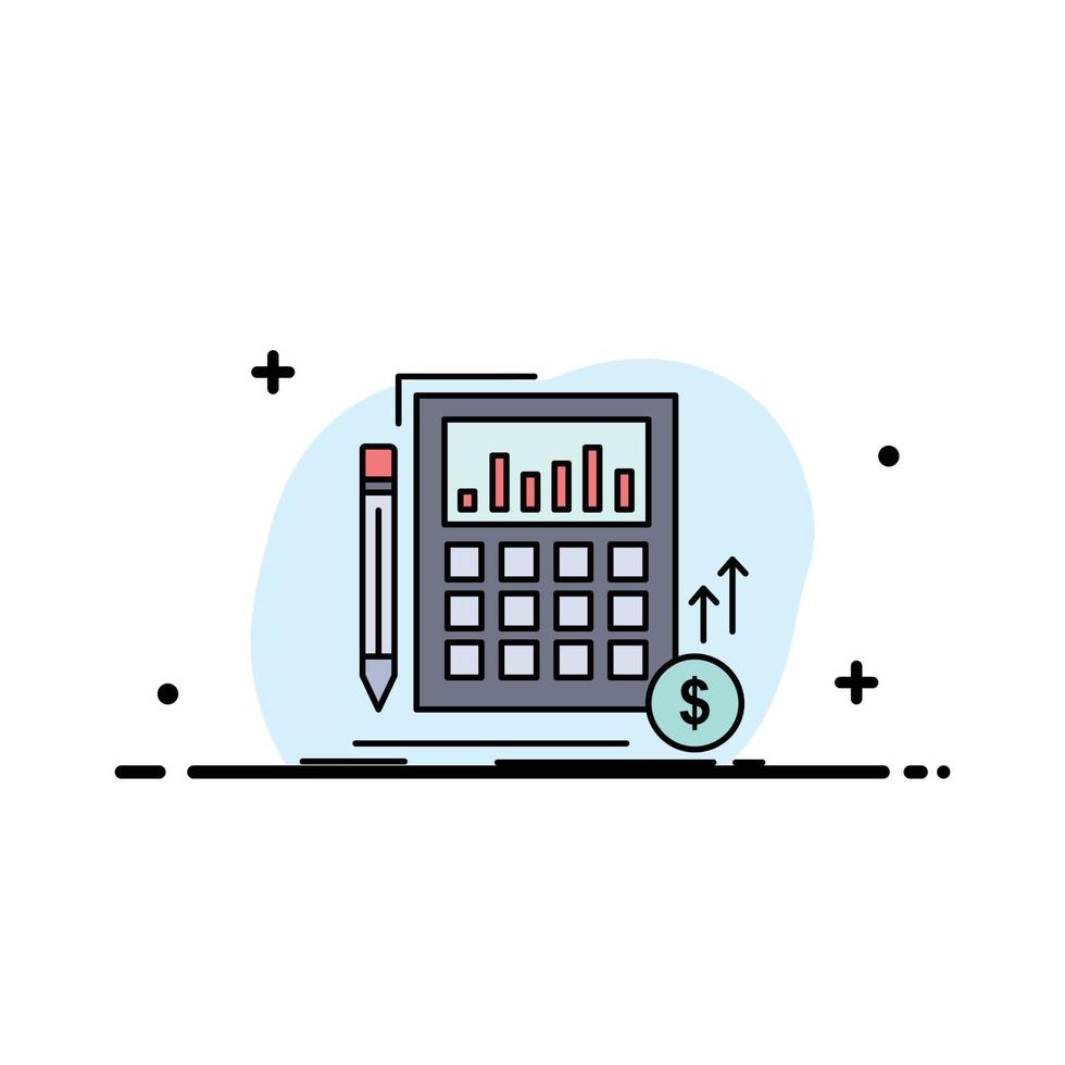 données de calcul marché de l'investissement financier plat couleur icône vecteur