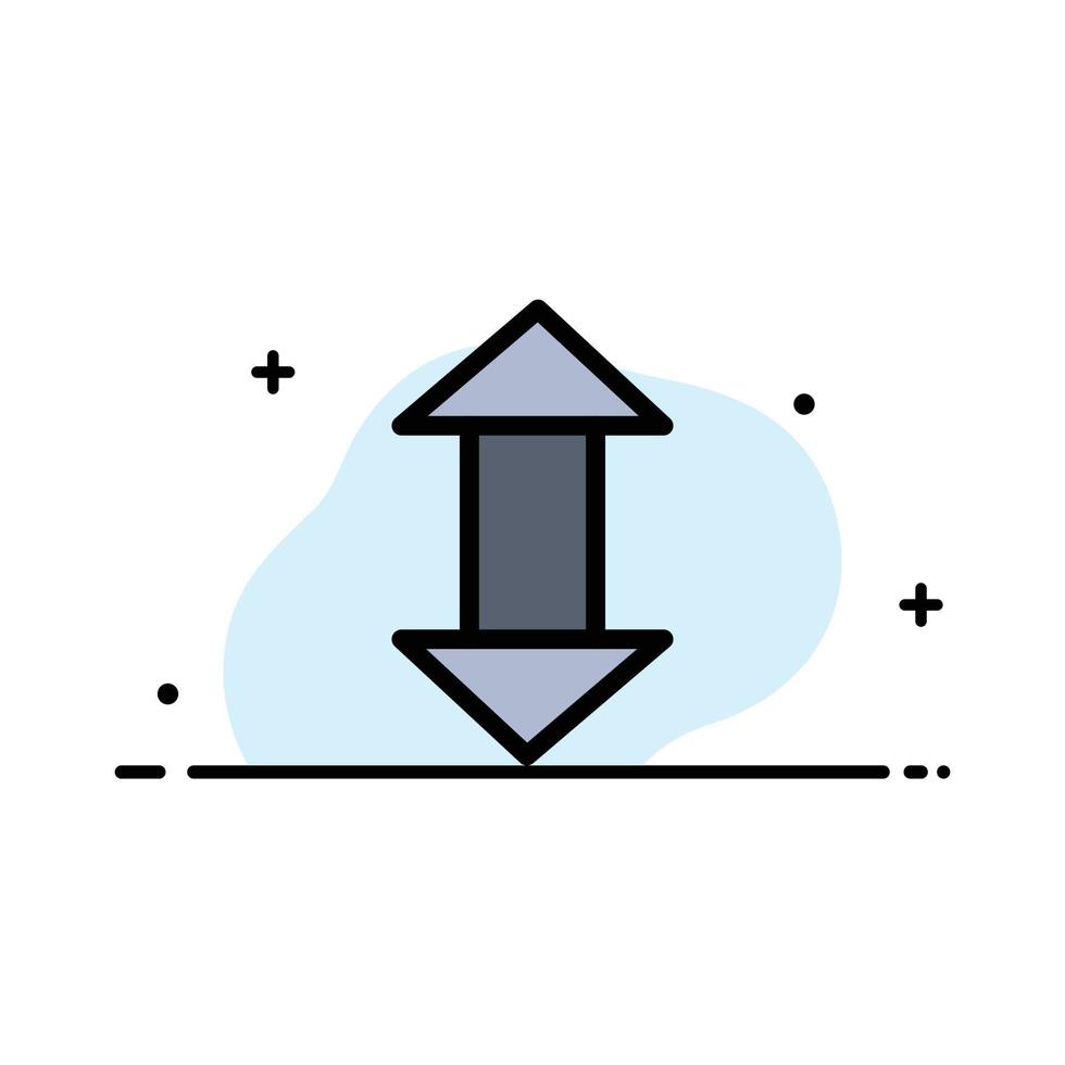 flèche flèches vers le haut vers le bas entreprise ligne plate remplie icône vecteur modèle de bannière