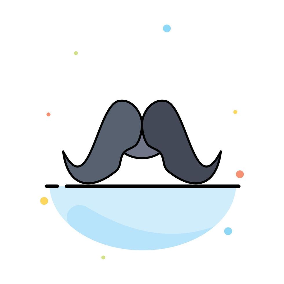 moustache hipster movember mâle hommes plat couleur icône vecteur