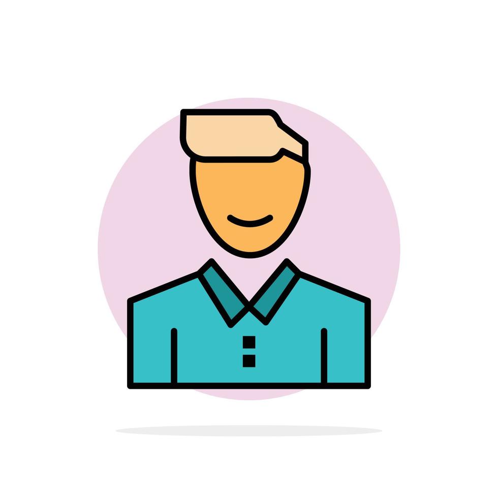 avatar client visage heureux homme personne utilisateur abstrait cercle fond plat couleur icône vecteur