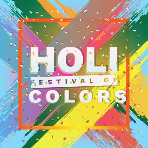 Joyeux Holi sur Illustration de fond Abstrait coloré Splash vecteur