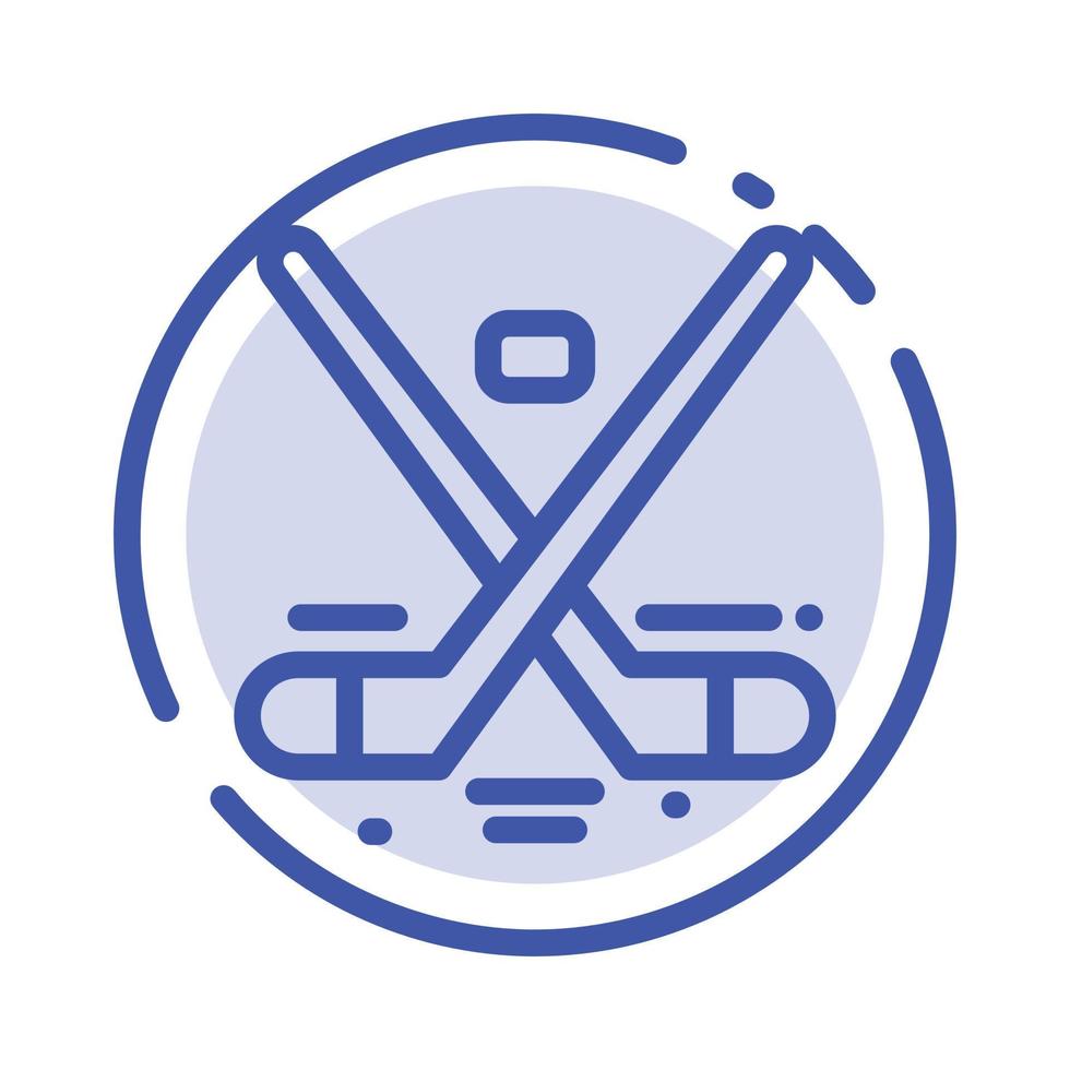 canada jeu hockey sur glace jeux olympiques icône ligne pointillée bleue vecteur
