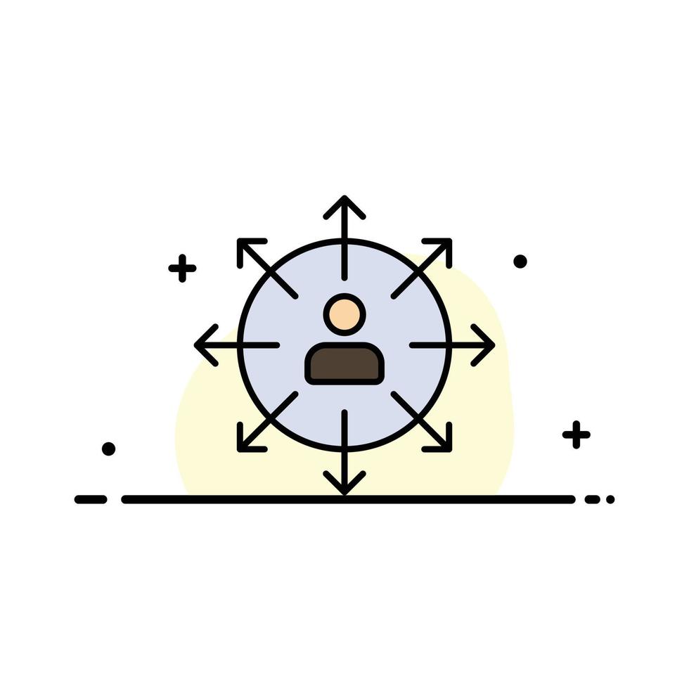 flèches de direction carrière employé personne humaine manières entreprise ligne plate remplie icône vecteur modèle de bannière