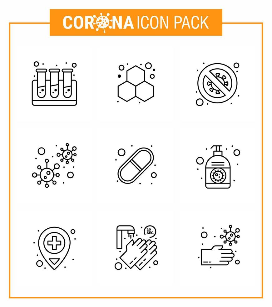 25 ensemble d'icônes d'urgence de coronavirus conception bleue telle que virus covid diagnostic coronavirus signalisation coronavirus viral 2019nov éléments de conception de vecteur de maladie