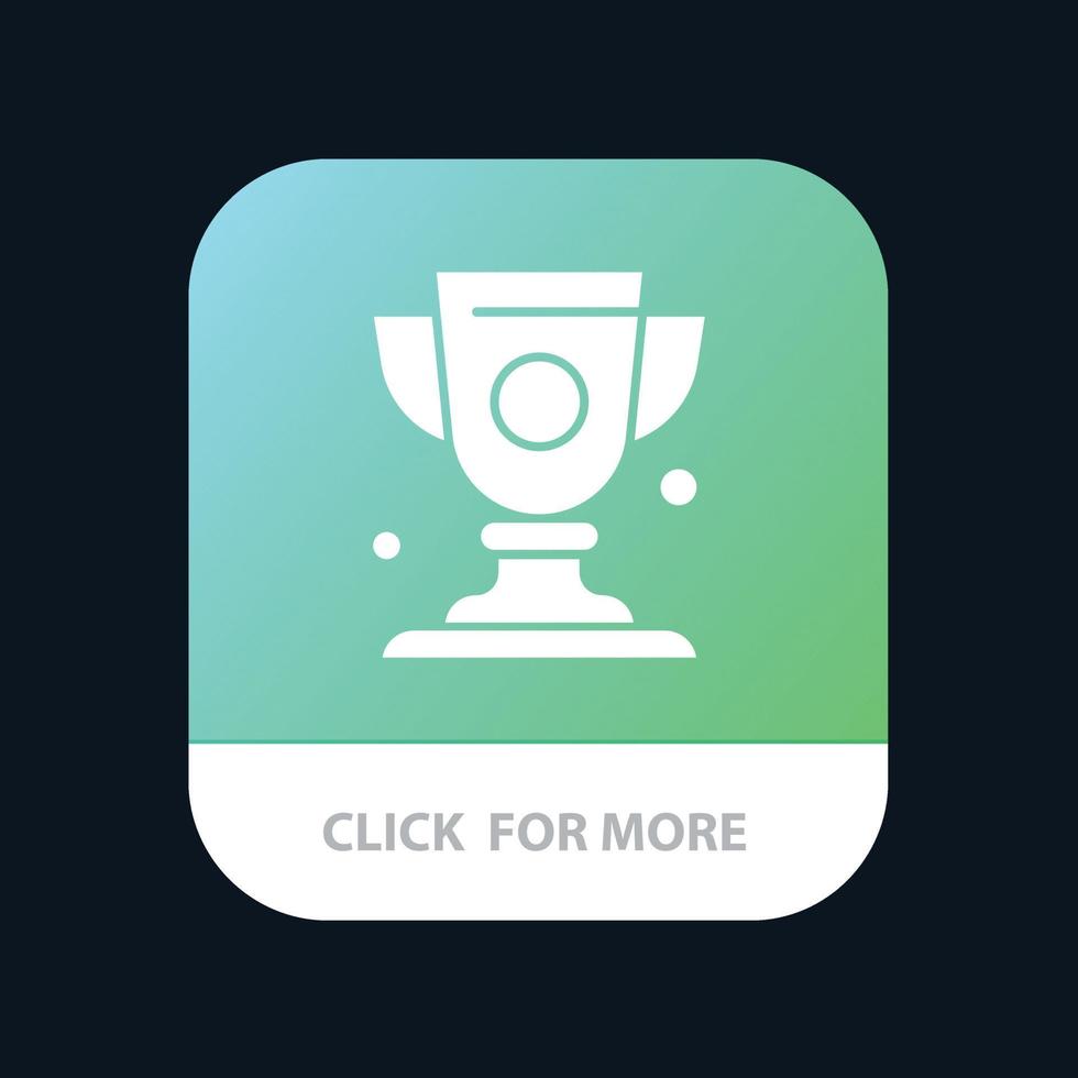 trophée de la coupe de réalisation bouton de l'application mobile version de glyphe android et ios vecteur