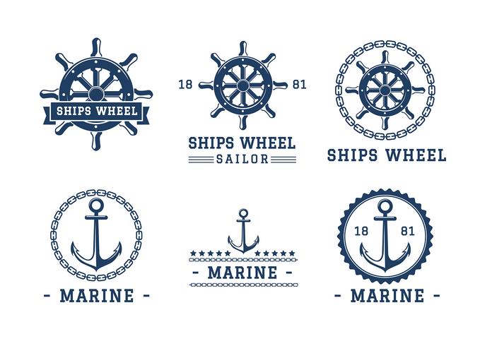 Ship Wheel Logo Template vecteur libre