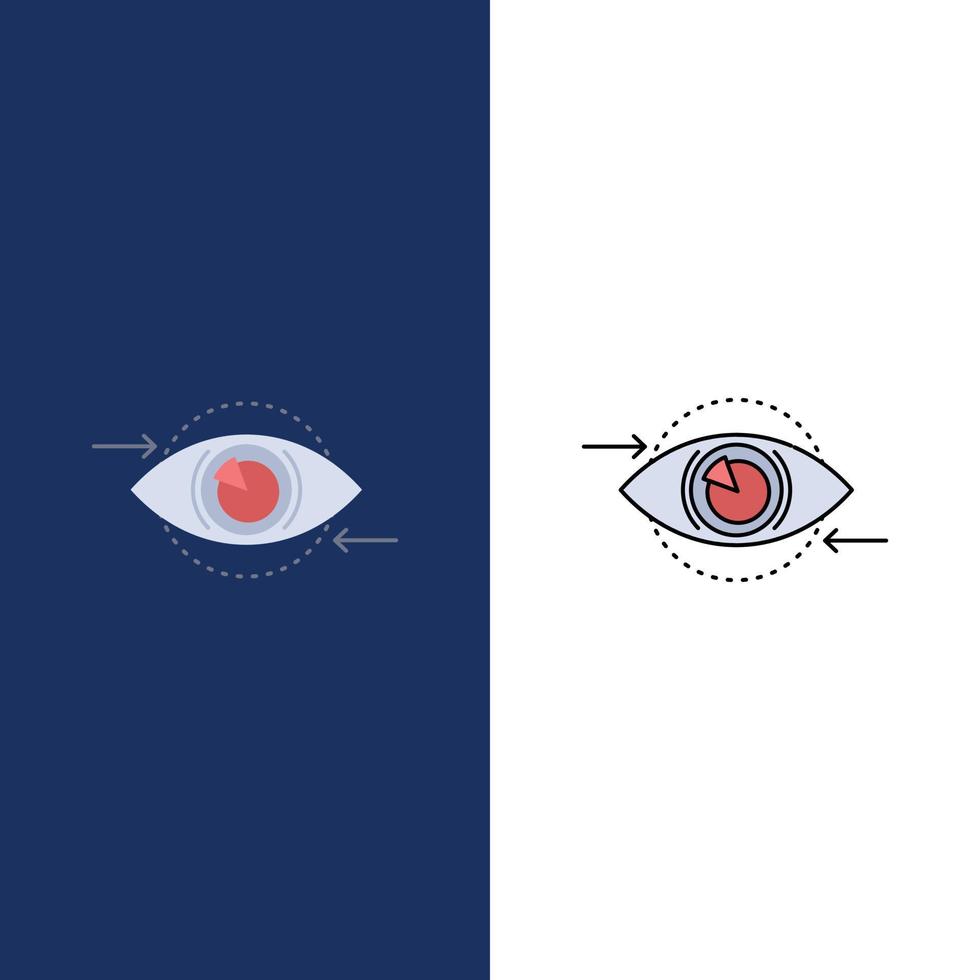 business eye marketing vision plan plat couleur icône vecteur
