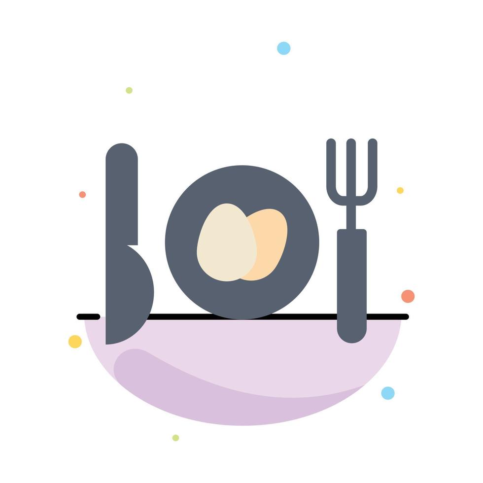 modèle d'icône de couleur plat abstrait oeuf de dîner pâques vecteur