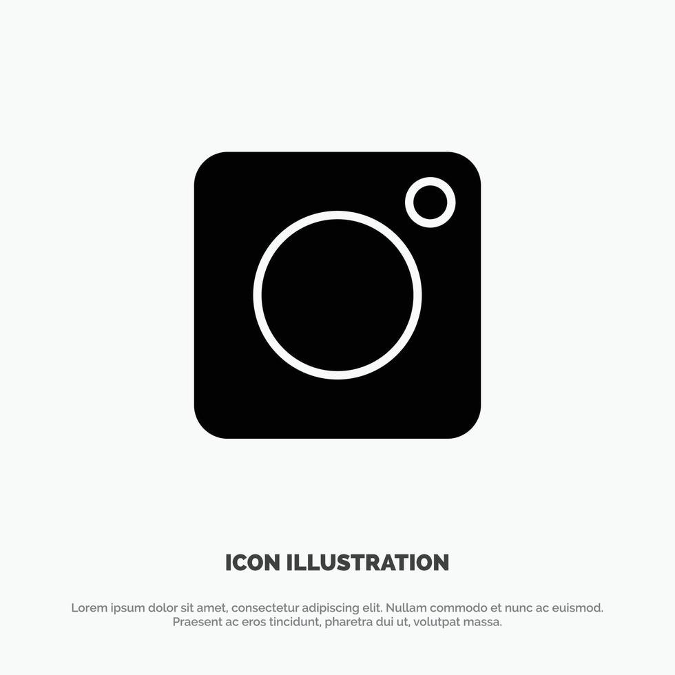 appareil photo instagram photo social solide glyphe icône vecteur