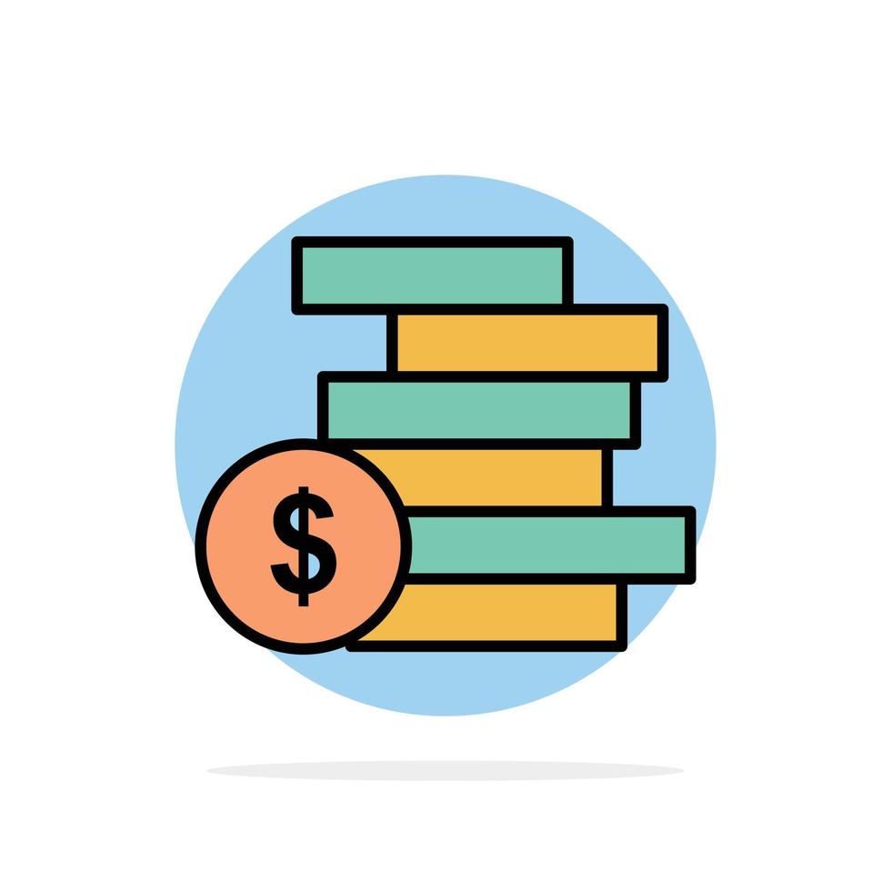 pièces de monnaie argent comptant or argent abstrait cercle fond plat couleur icône vecteur