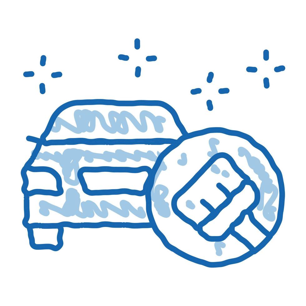 machine de nettoyage parfaite doodle icône illustration dessinée à la main vecteur