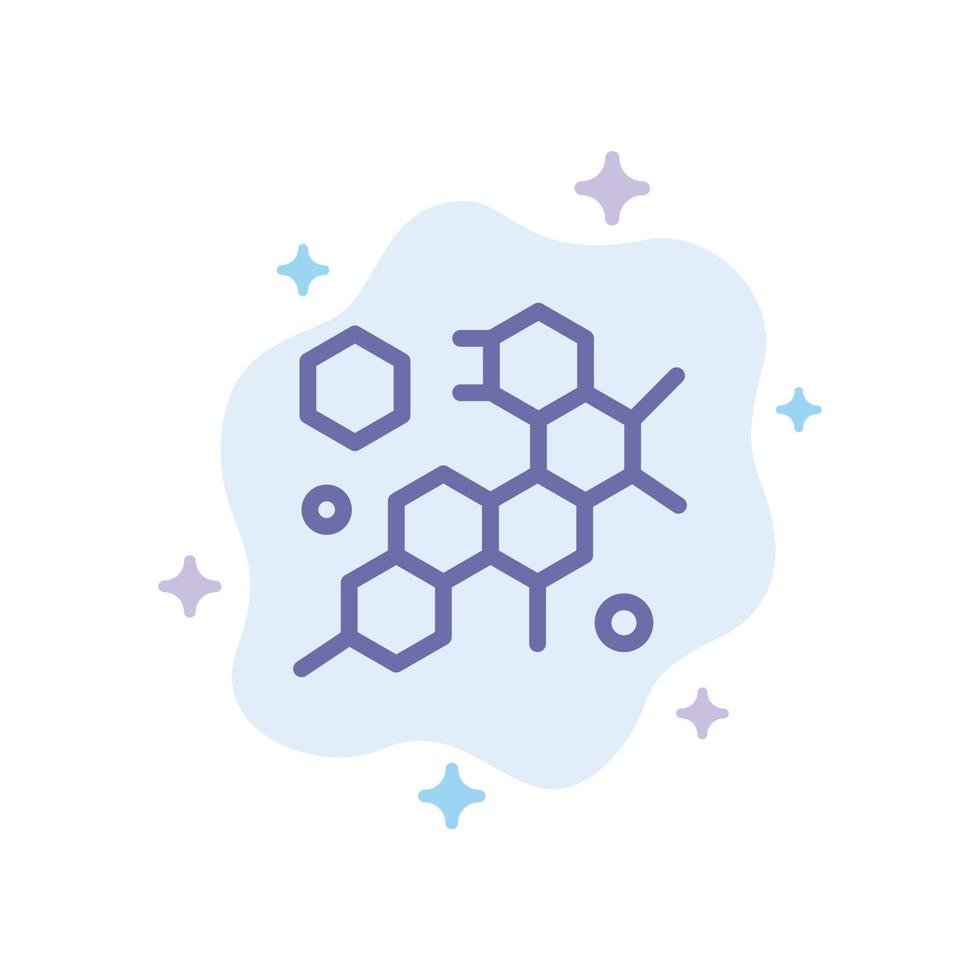 molécule de cellule science icône bleue sur fond de nuage abstrait vecteur