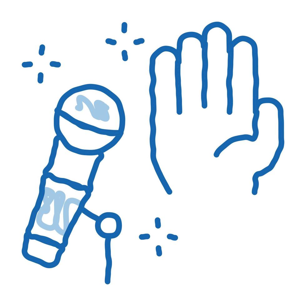arrêter le karaoké doodle icône illustration dessinée à la main vecteur