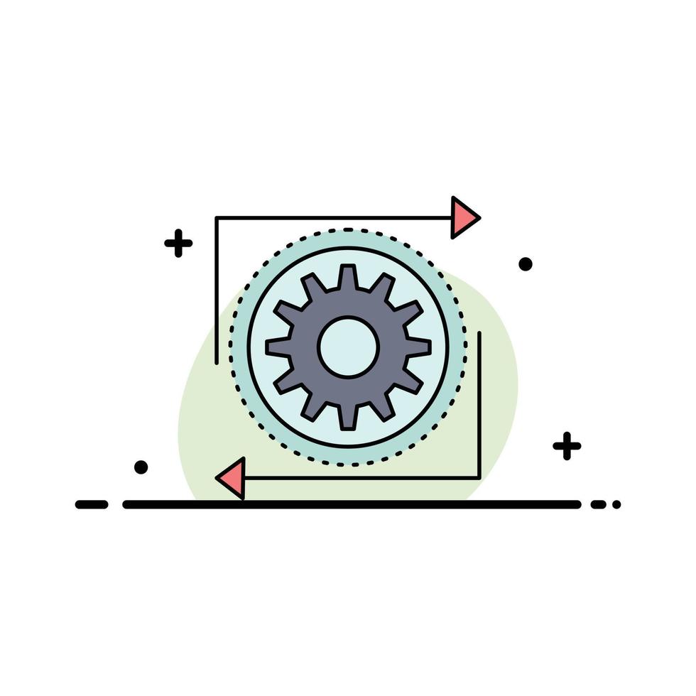 processus d'opération de gestion des engrenages d'entreprise vecteur d'icône de couleur plate