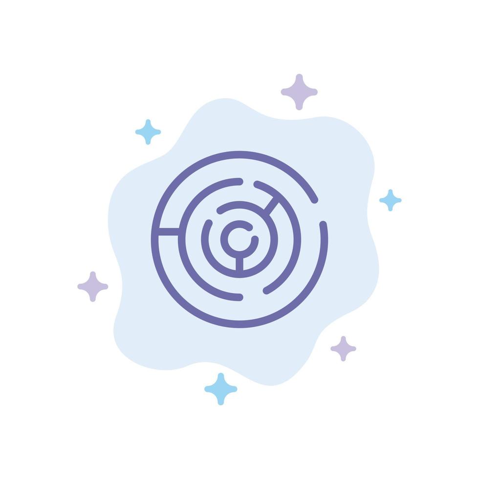 stratégie flèche puzzle point cible icône bleue sur fond de nuage abstrait vecteur