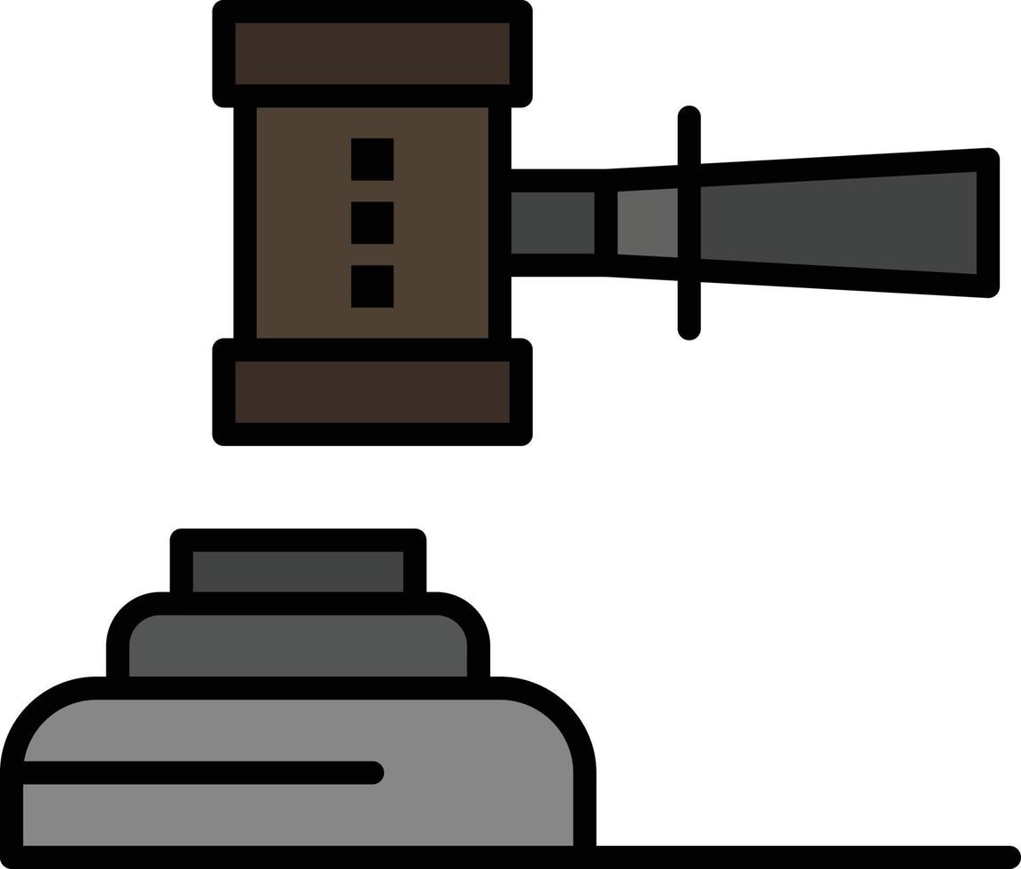 loi action vente aux enchères tribunal marteau marteau juge légal plat couleur icône vecteur icône modèle de bannière
