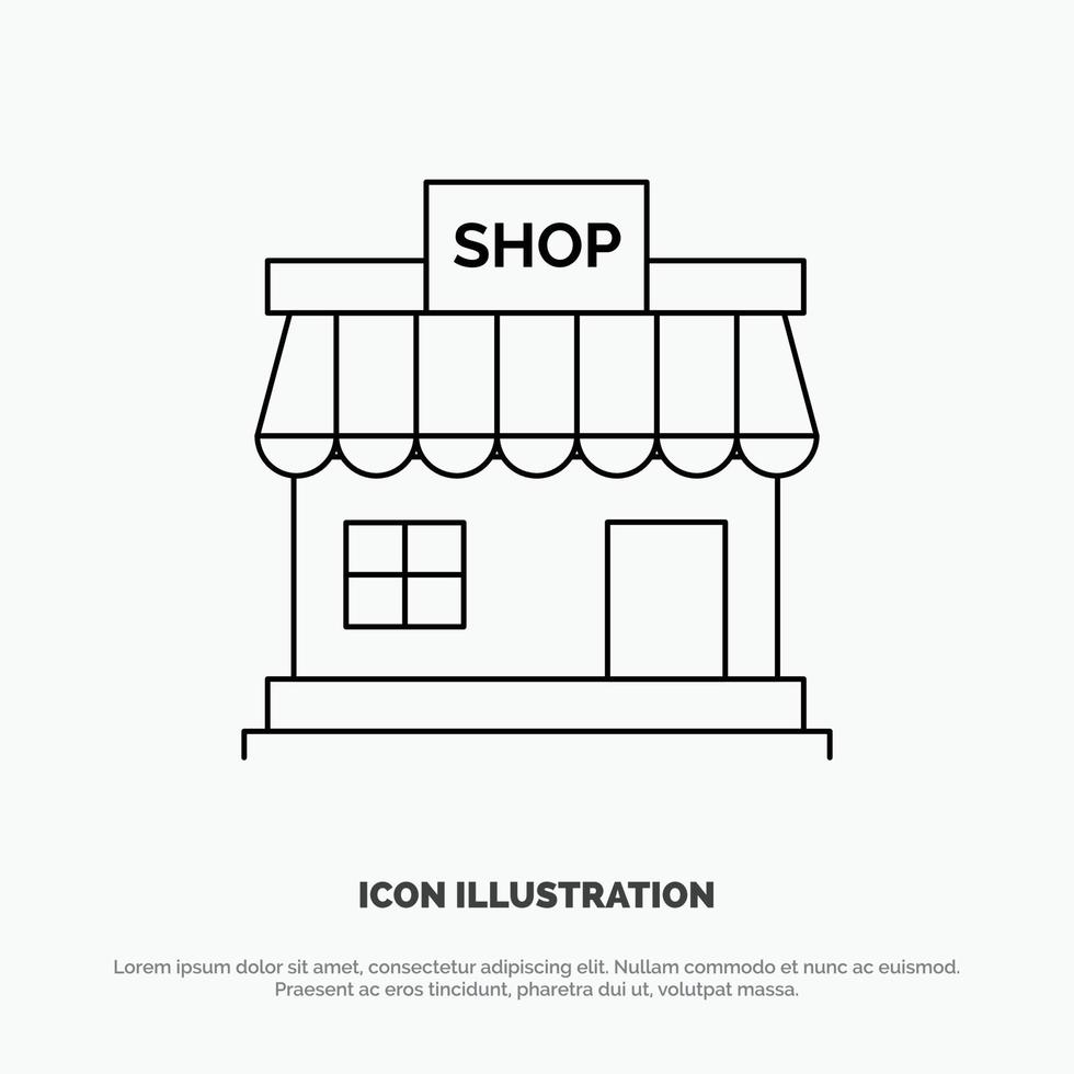 boutique magasin magasin en ligne marché vecteur ligne icône