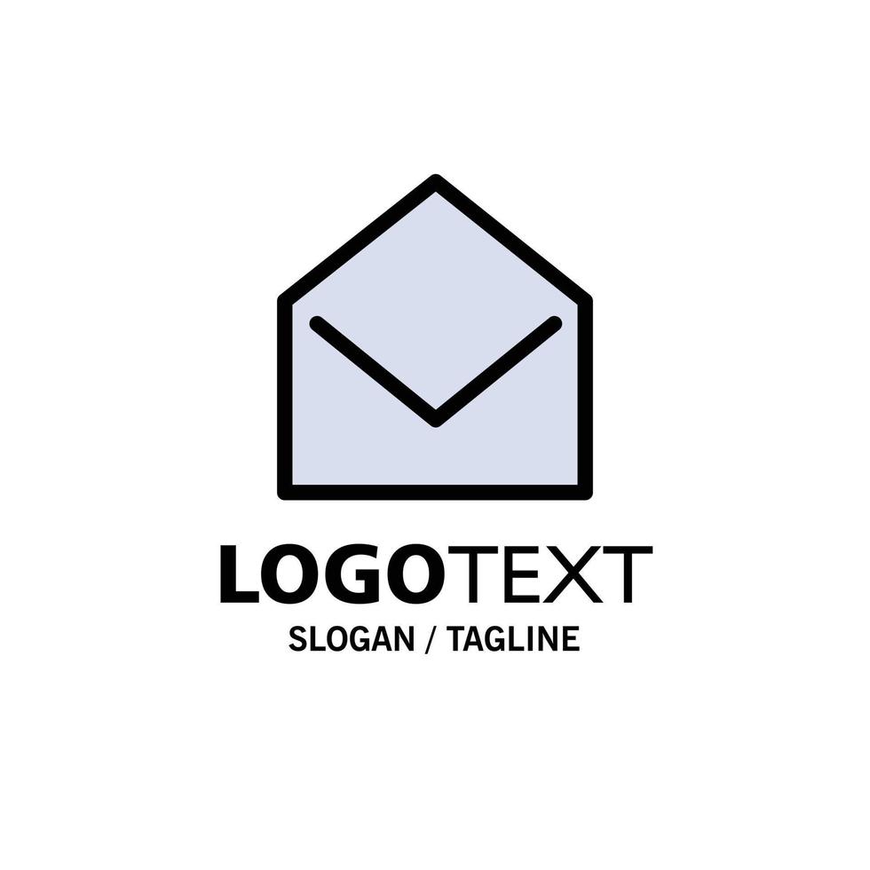 message de courrier d'entreprise modèle de logo d'entreprise ouvert couleur plate vecteur