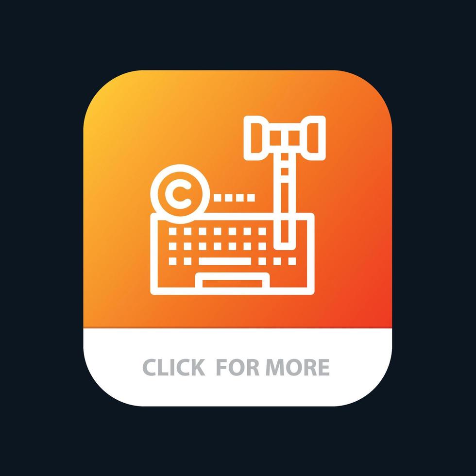 droit d'auteur droit de l'internet numérique avocat bouton d'application mobile version de ligne android et ios vecteur