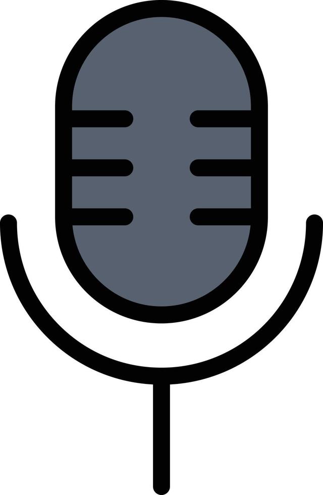 modèle de bannière d'icône de vecteur d'icône de couleur plate de spectacle de son de microphone de micro
