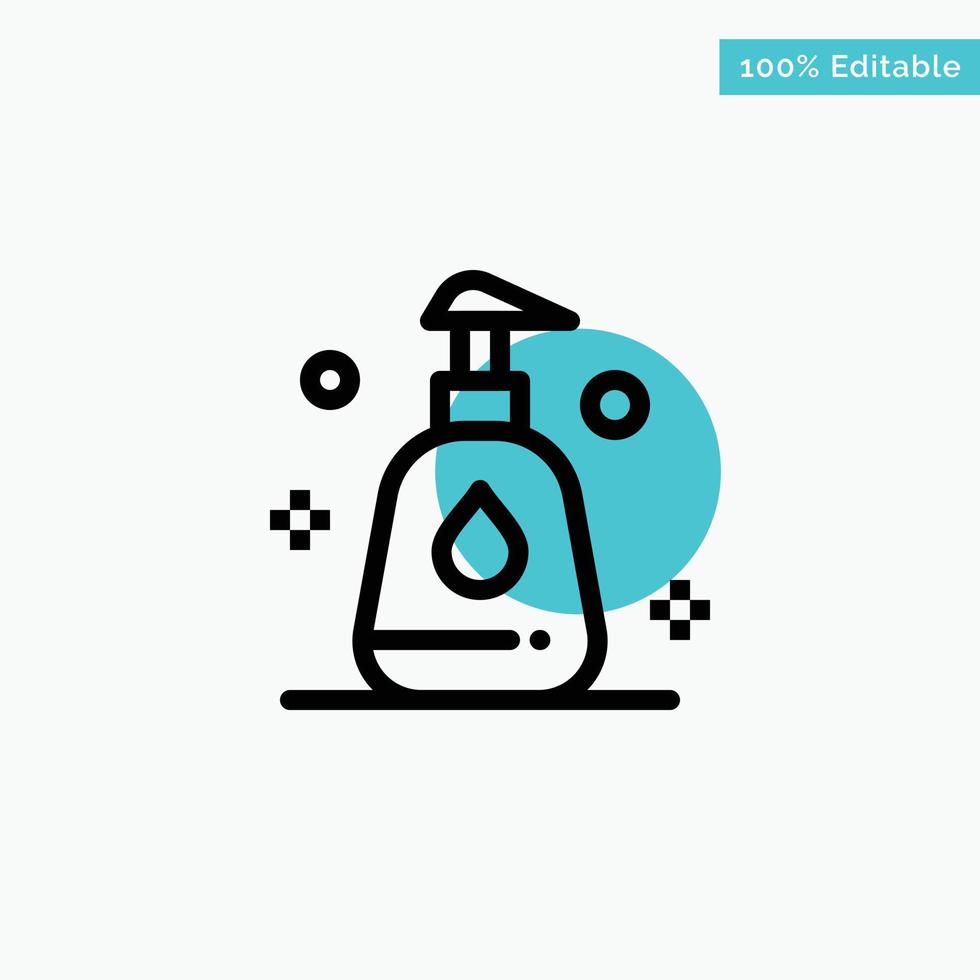 spray de nettoyage propre icône de vecteur de point de cercle de surbrillance turquoise
