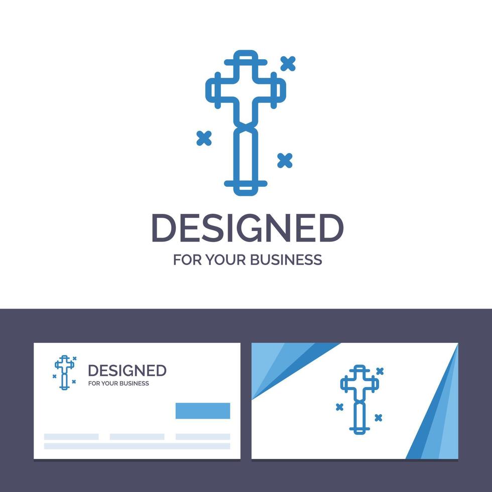carte de visite créative et modèle de logo célébration croix chrétienne illustration vectorielle de pâques vecteur